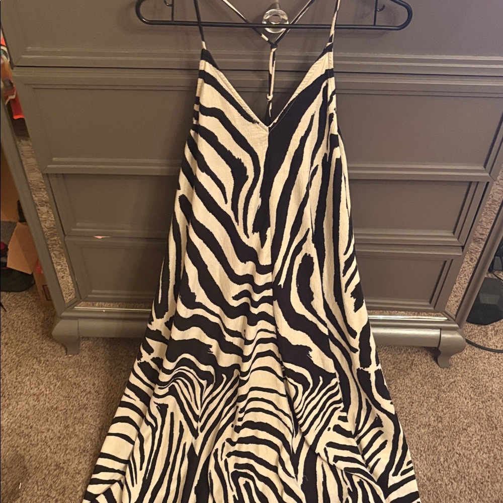 H&M Black and White Zebra Maxi Dress